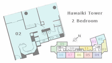 ハワイキタワー 間取り図　Hawaiki Tower Floorplan