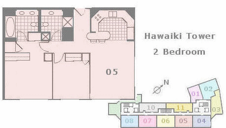 ハワイキタワー 間取り図　Hawaiki Tower Floorplan