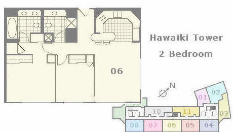 ハワイキタワー 間取り図　Hawaiki Tower Floorplan