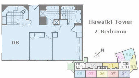 ハワイキタワー 間取り図　Hawaiki Tower Floorplan