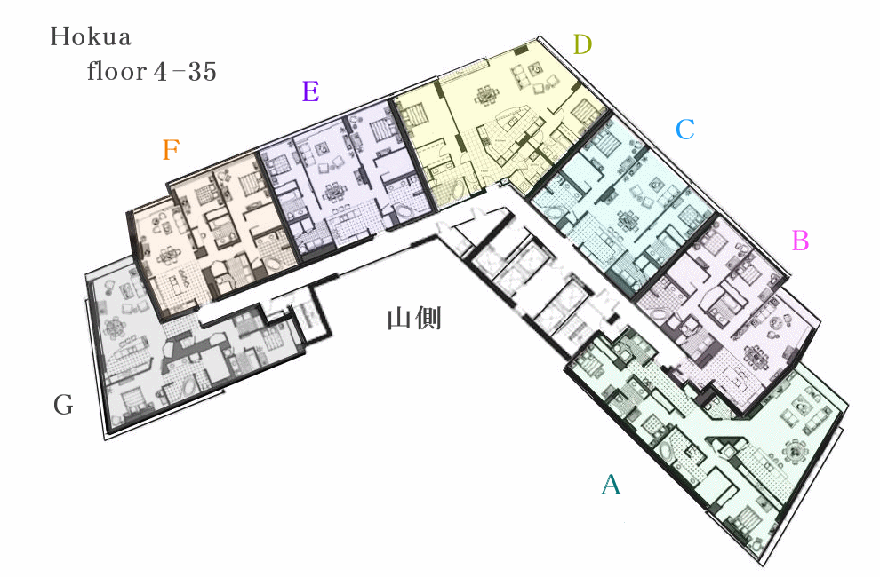 4階から35階のホクア間取り図