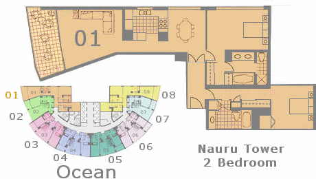 ナウルタワー売り物件　間取り図　Nauru Tower Floorplan