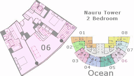 ナウルタワー売り物件　間取り図　Nauru Tower Floorplan