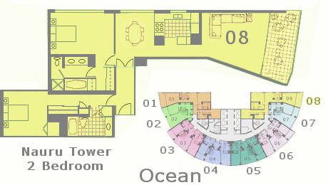 ナウルタワー売り物件　間取り図　Nauru Tower Floorplan