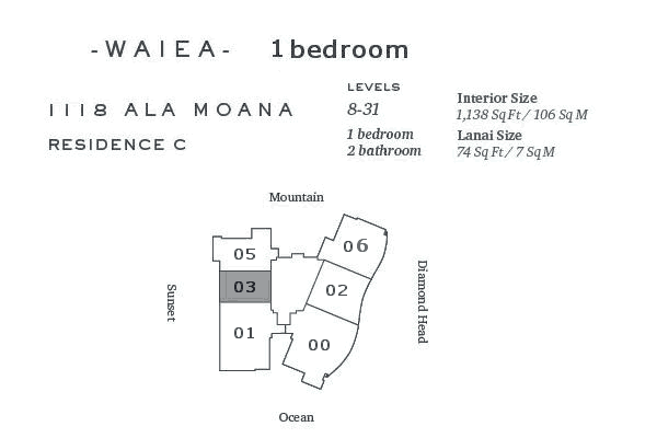 Waiea  ワイエアの売り物件 2103号室