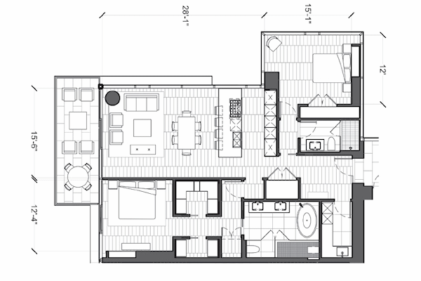 Waiea ワイエア 1405号室　間取り図