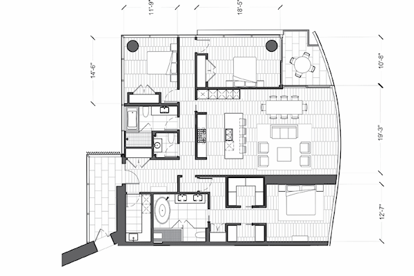 Waiea ワイエア 2306号室　間取り図