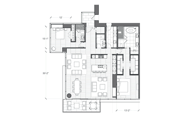 ワイエア PH 32C号室間取り図