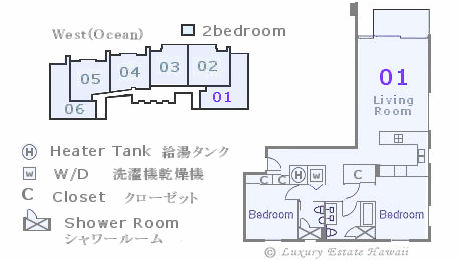 ウォーターマーク売り物件　間取り図　Watermark Floorplan